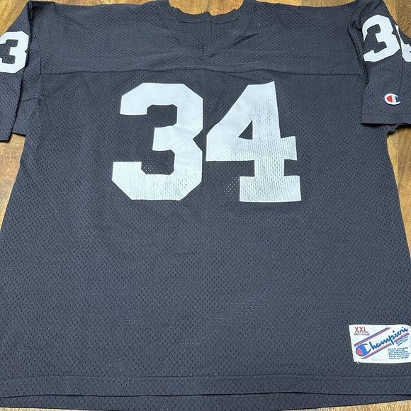 Vintage 90s Champion Bo Jackson LOS ANGELES RAIDERS‎ #34 JERSEY Black XXL - Picture 1 of 9